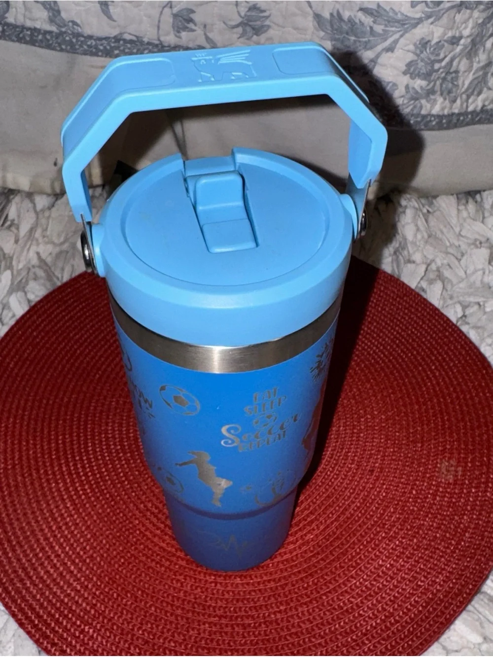 Stanley Bright Blue Stainless Soccer Tumbler with Silver Accents - Picture 5 of 8
